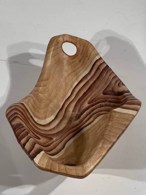 ceramic dish "faux wood" Vallauris 60s