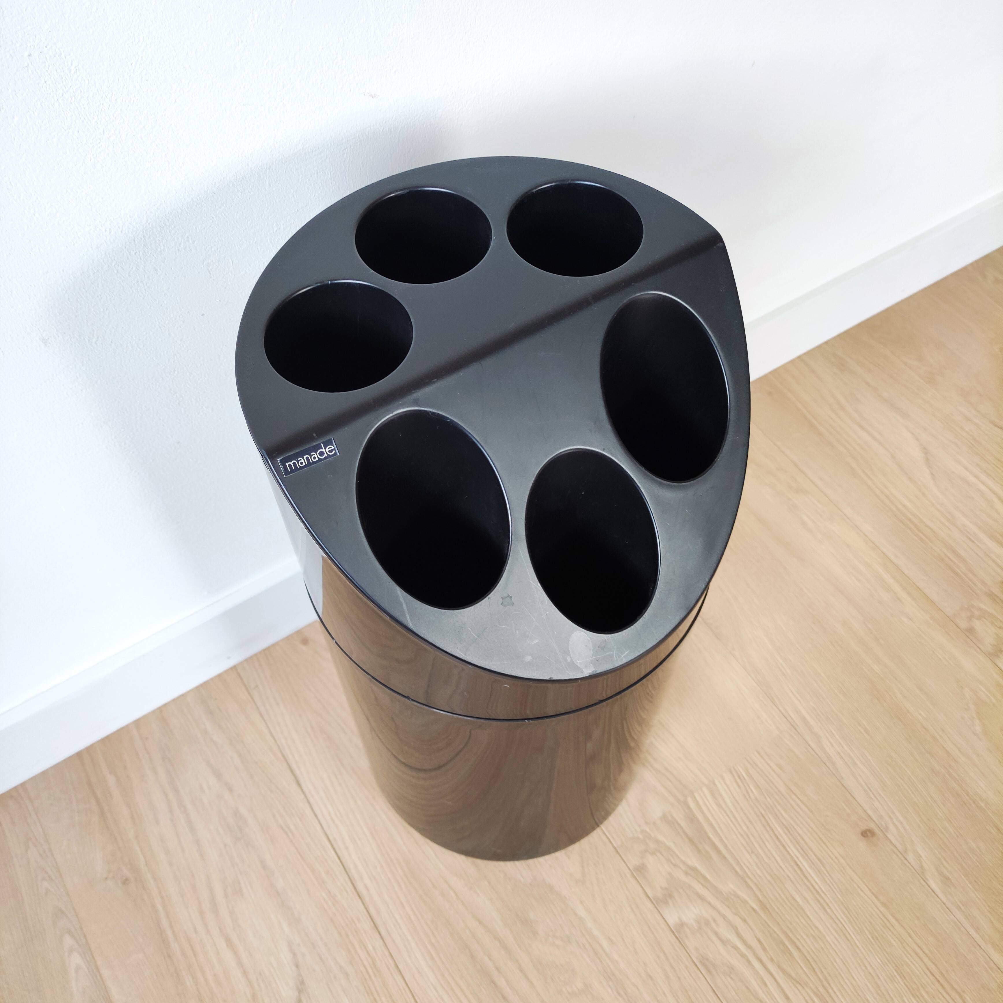 Porte-parapluies vintage noir space age, Manade, Samp, Roezé 72