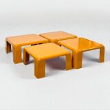 Ensemble de 4 tables Quattro Gatti jaune moutarde par Mario Bellini, C&B Italia