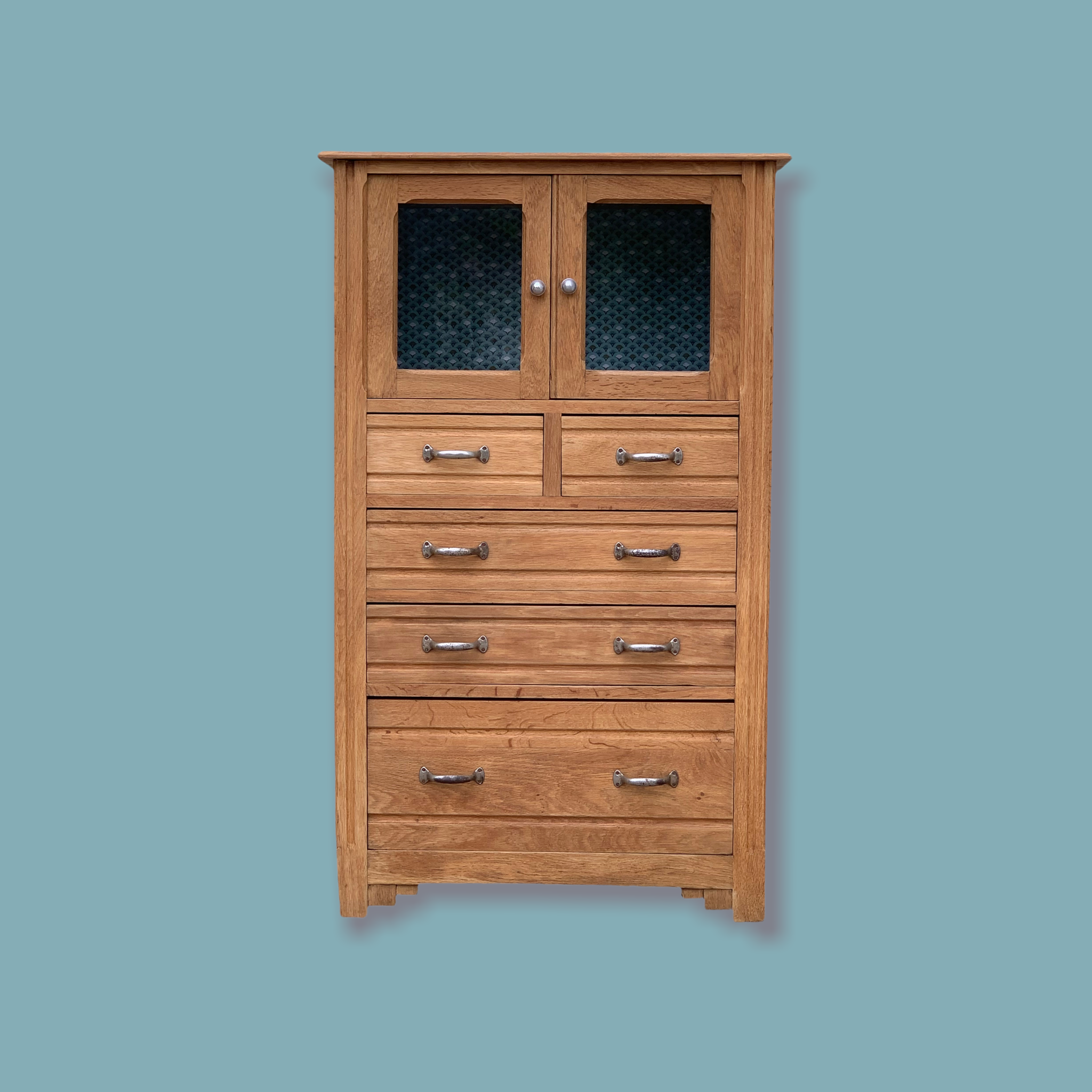 Buffet parisien vitré 1920 bois brut massif