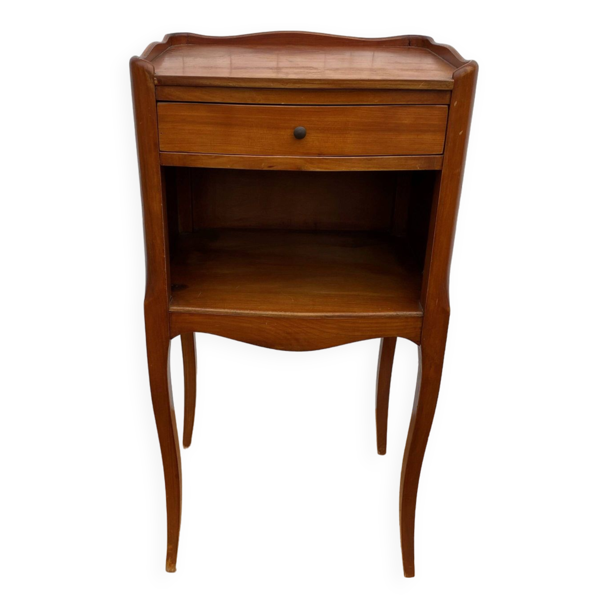 Cherry wood bedside table with 1 Louis XV style drawer