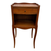 Cherry wood bedside table with 1 Louis XV style drawer