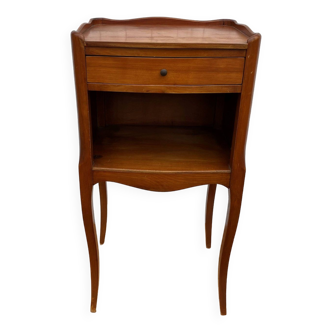 Cherry wood bedside table with 1 Louis XV style drawer