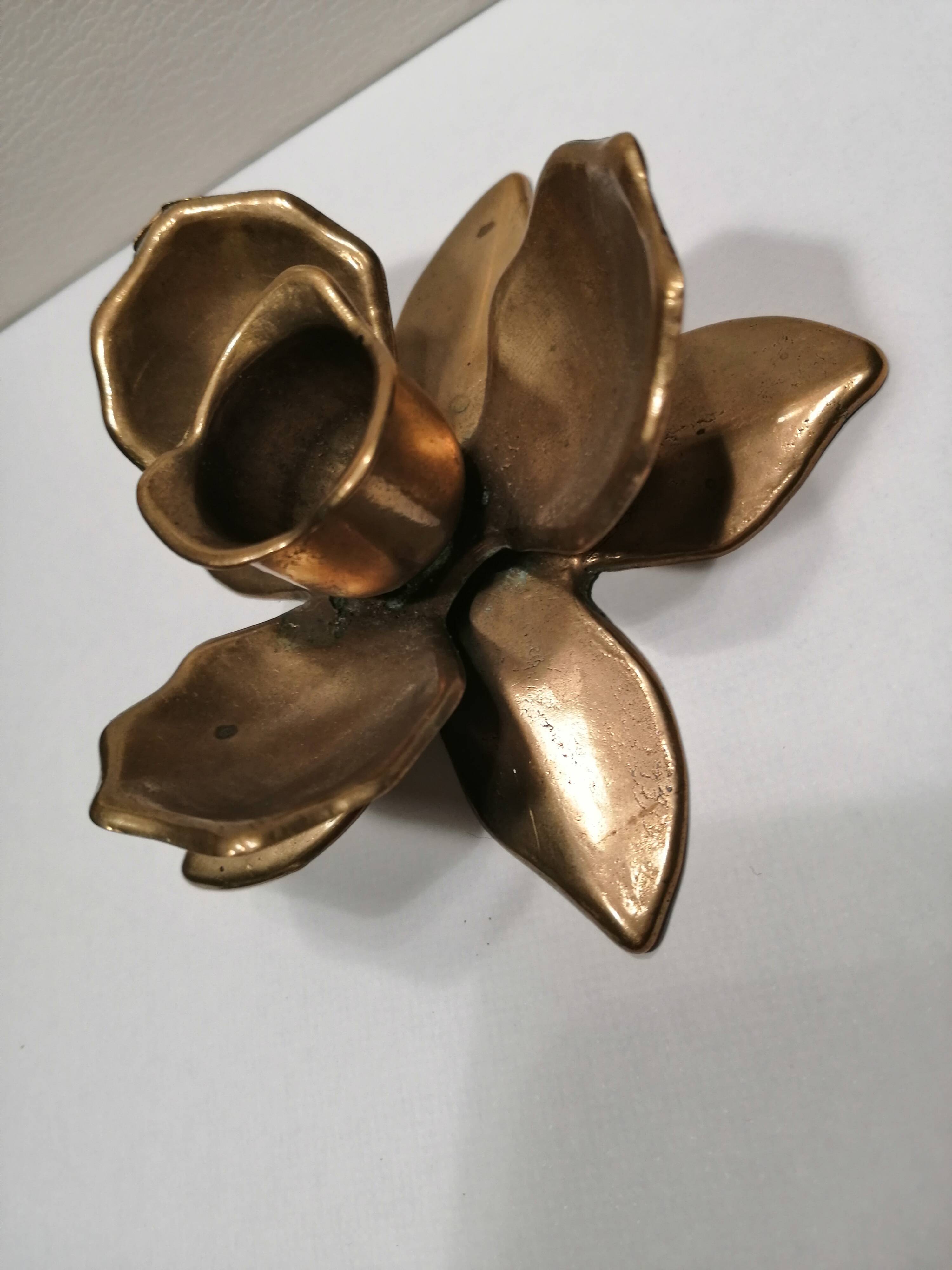Brass flower candle holder