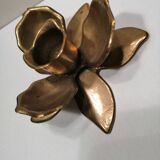 Bougeoir fleur en laiton