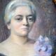 Portrait au pastel d'une élégante encadré, époque fin XIXe siècle