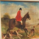Oil painting signed Nubet "The Hunt"
