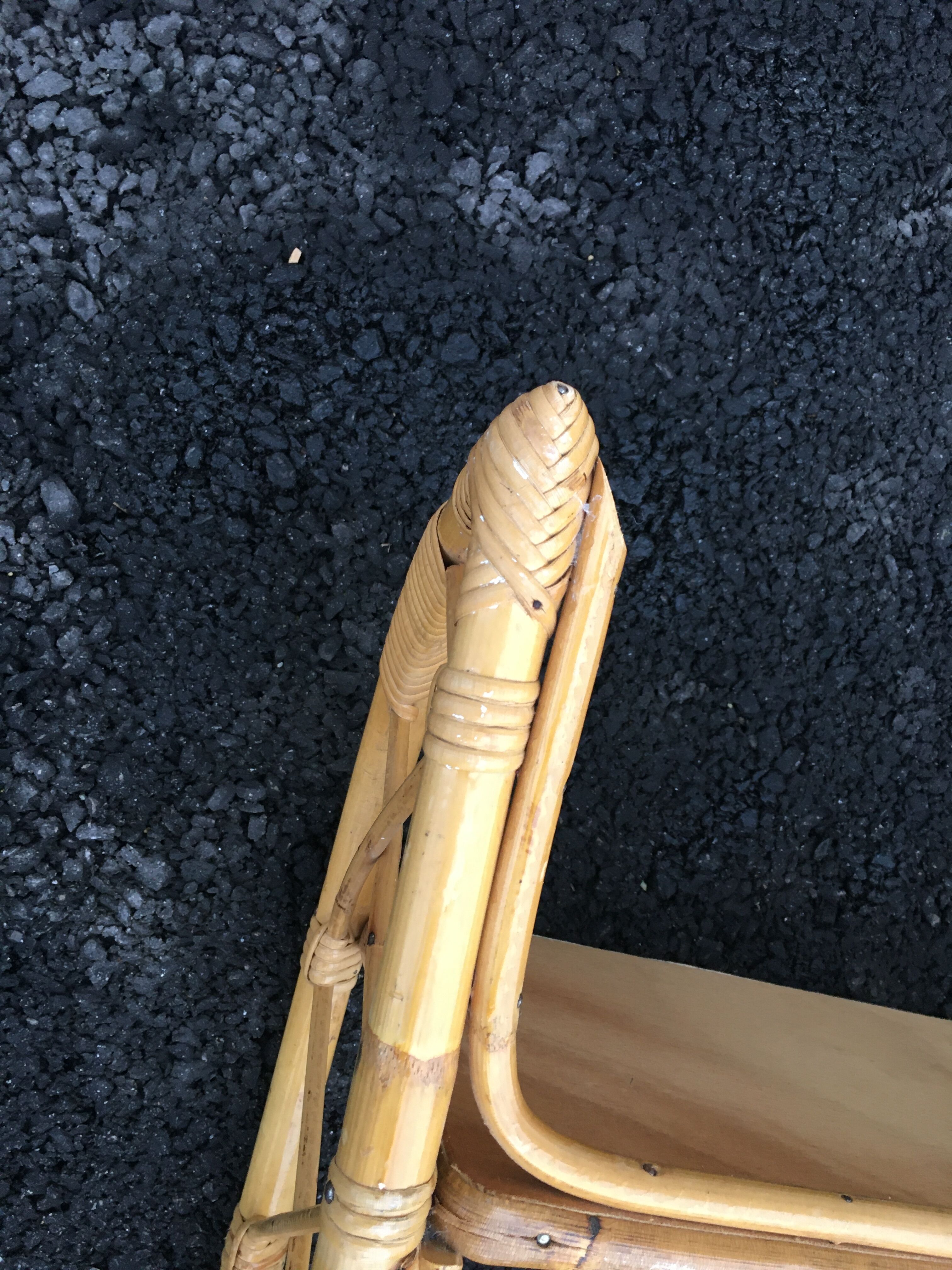 60'S rattan wall shelf