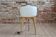 Floor Lamp, White Glass Lampshade, Wooden Base, Space Age, Midcentury