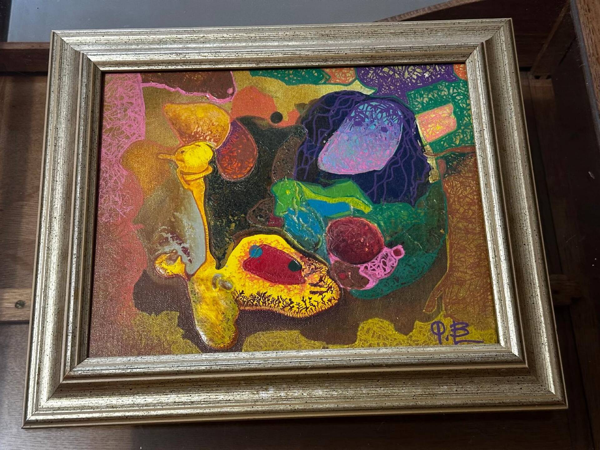 Bernard Ledain (1944–2024) – Abstract painting mixed media on canvas