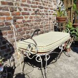 Antique wrought iron bench