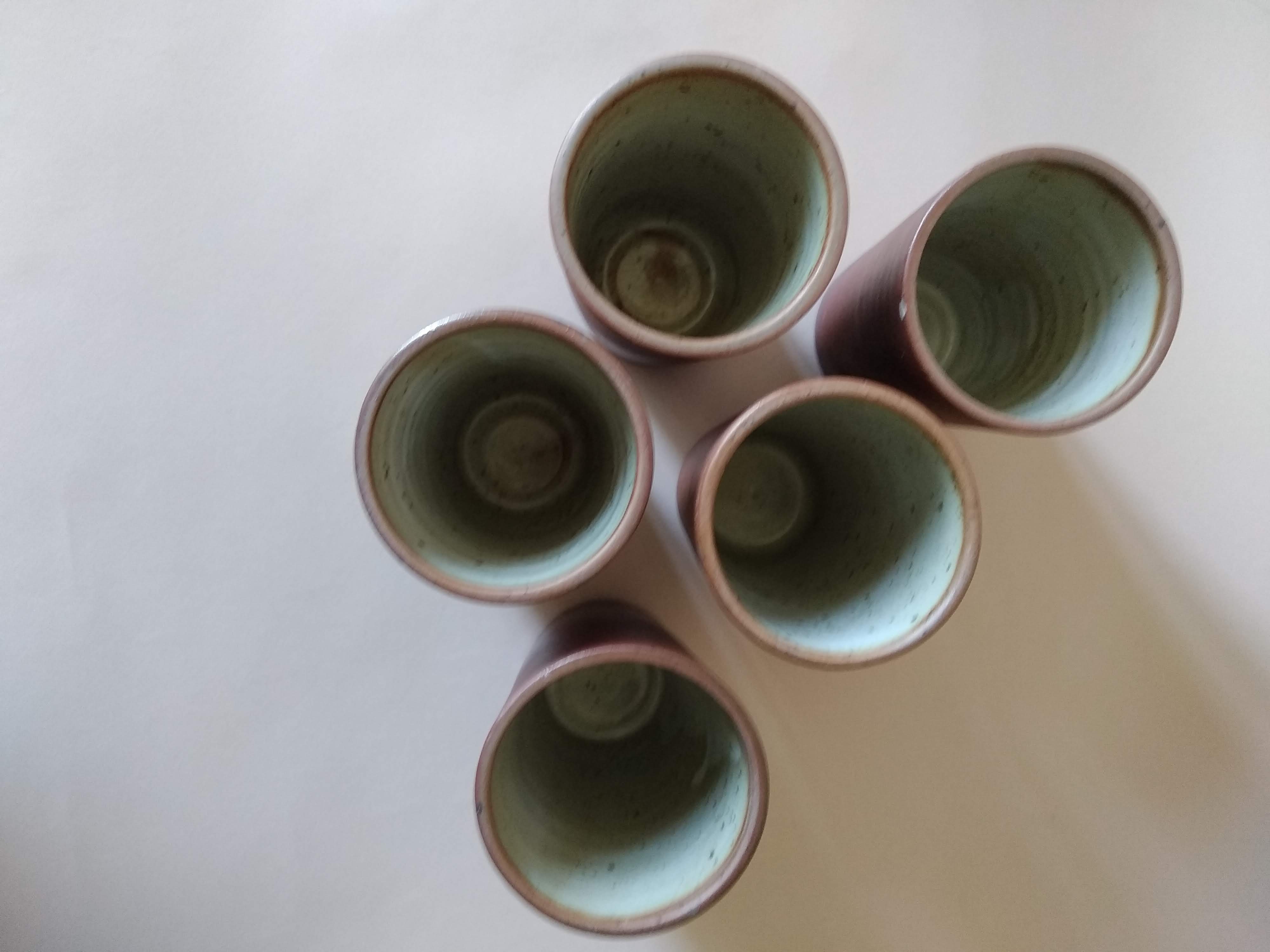 Service orangeade artisanal stoneware vintage 70