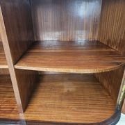 Vittorio Dassi Rosewood Credenza with Black Glass Top, Italian 1940