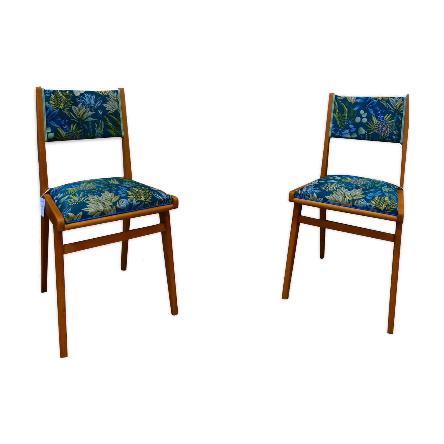 Pair of chairs 1960 jungle fabric