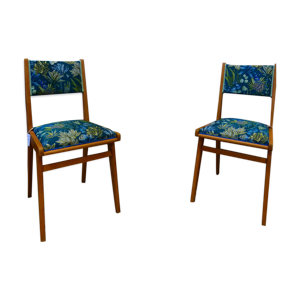 paire de chaises 1960 tissu jungle