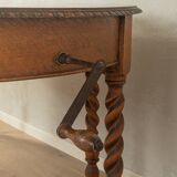 Victorian dining table, around 1840, solid oak, extendable