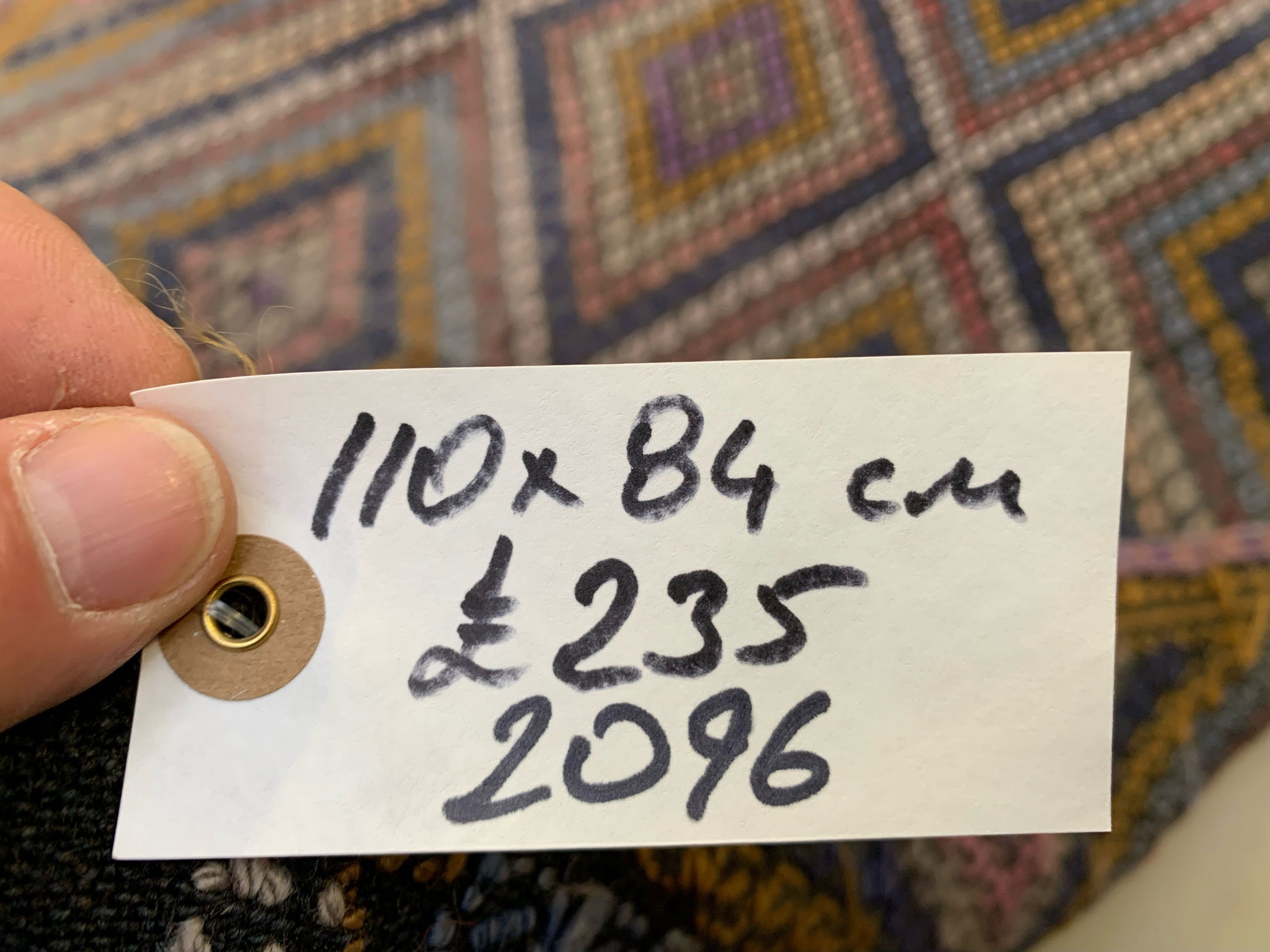 Small Vintage Turkish Kilim Rug 110x84 cm Wool Kelim