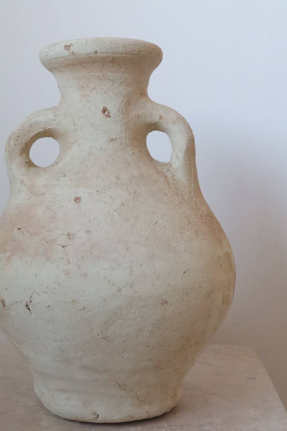 Raw wabi-sabi tamegroute amphora vase