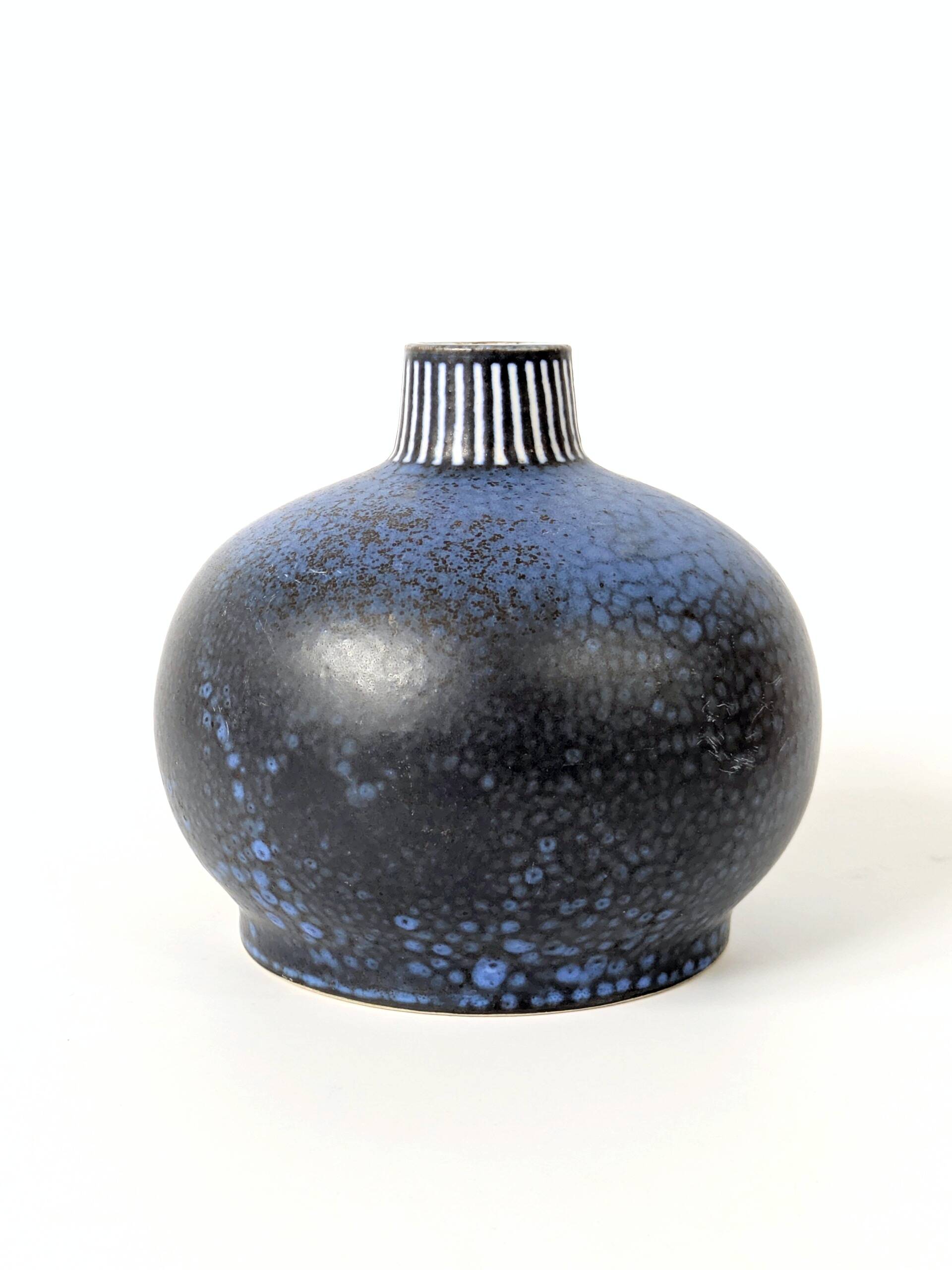 Vintage blue ceramic vase by Thoms Keramik, Germany, 1960s–1970s
