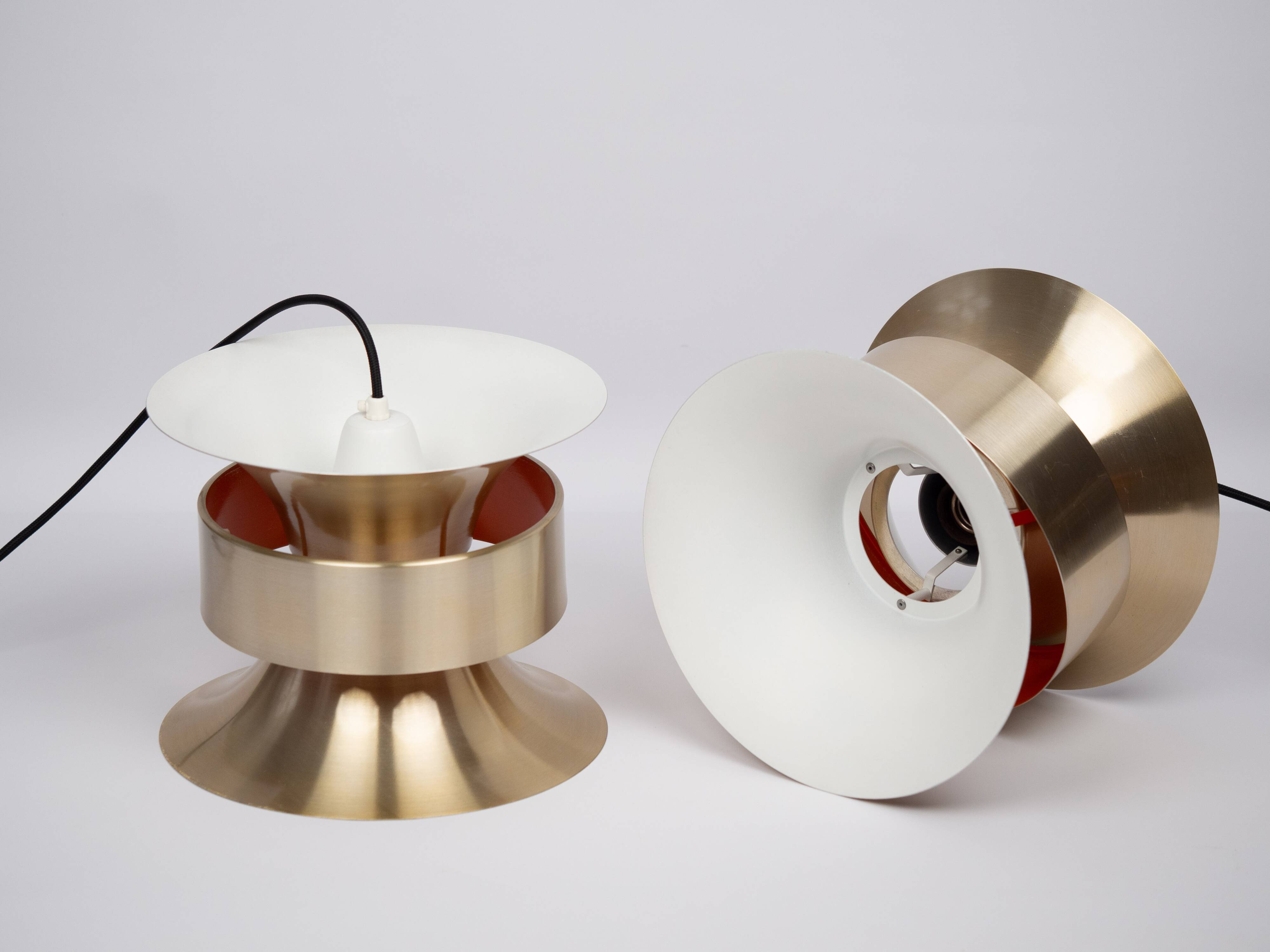 Pair of 2 vintage lamps Trava by Carl Thore, 1960s