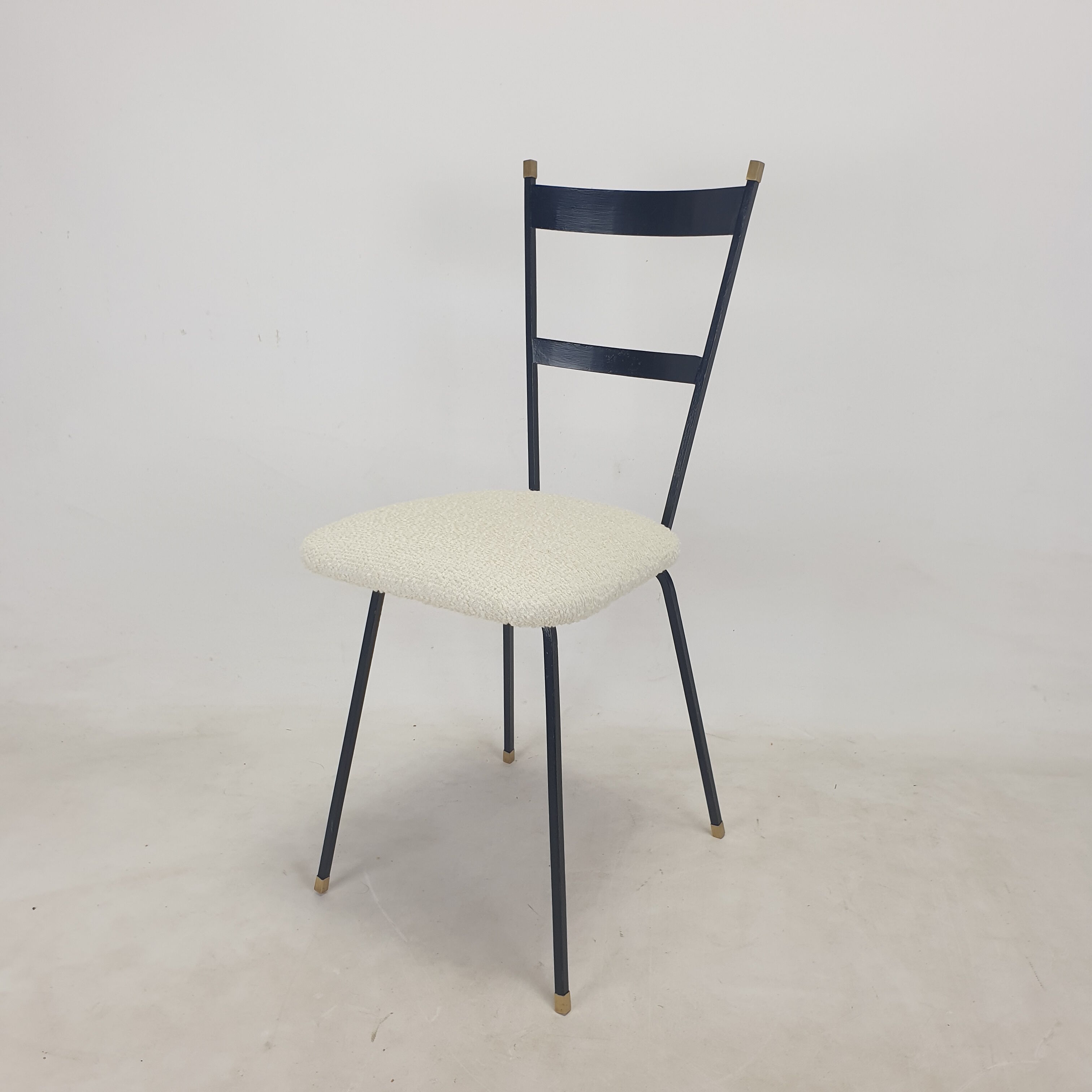 Set of 2 Italian Metal and Brass Chairs, 1960's