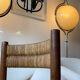Paire chaise enfant paille design 1950/1960