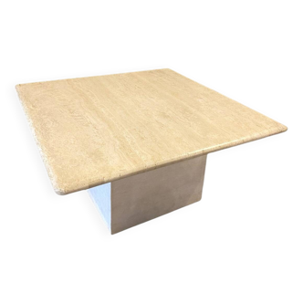 Table basse / bout de canapé travertin 1970