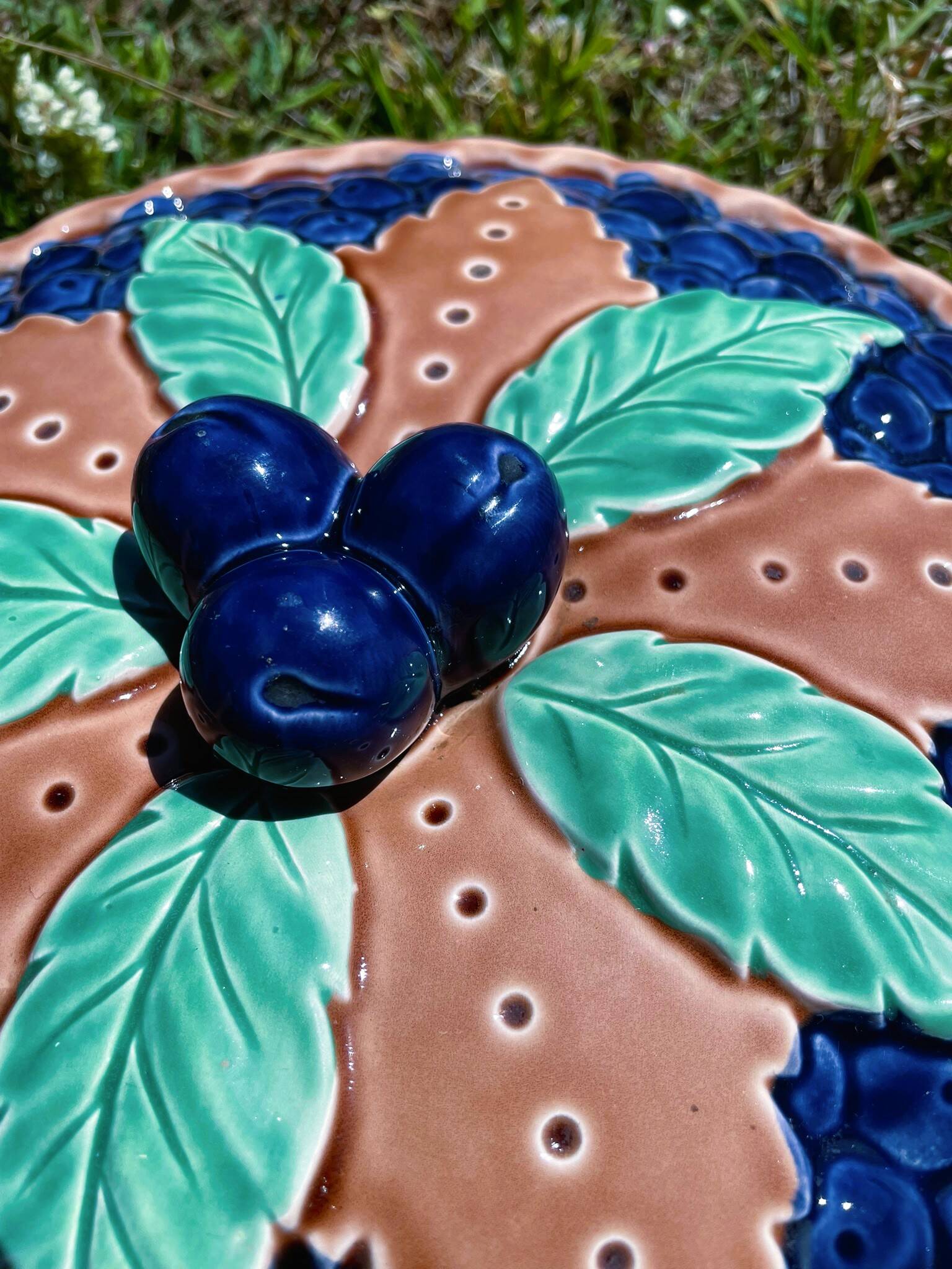 Illusion pie dish blueberry pie