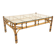 Table basse scandinave en verre et en rotin, Suède, 1970