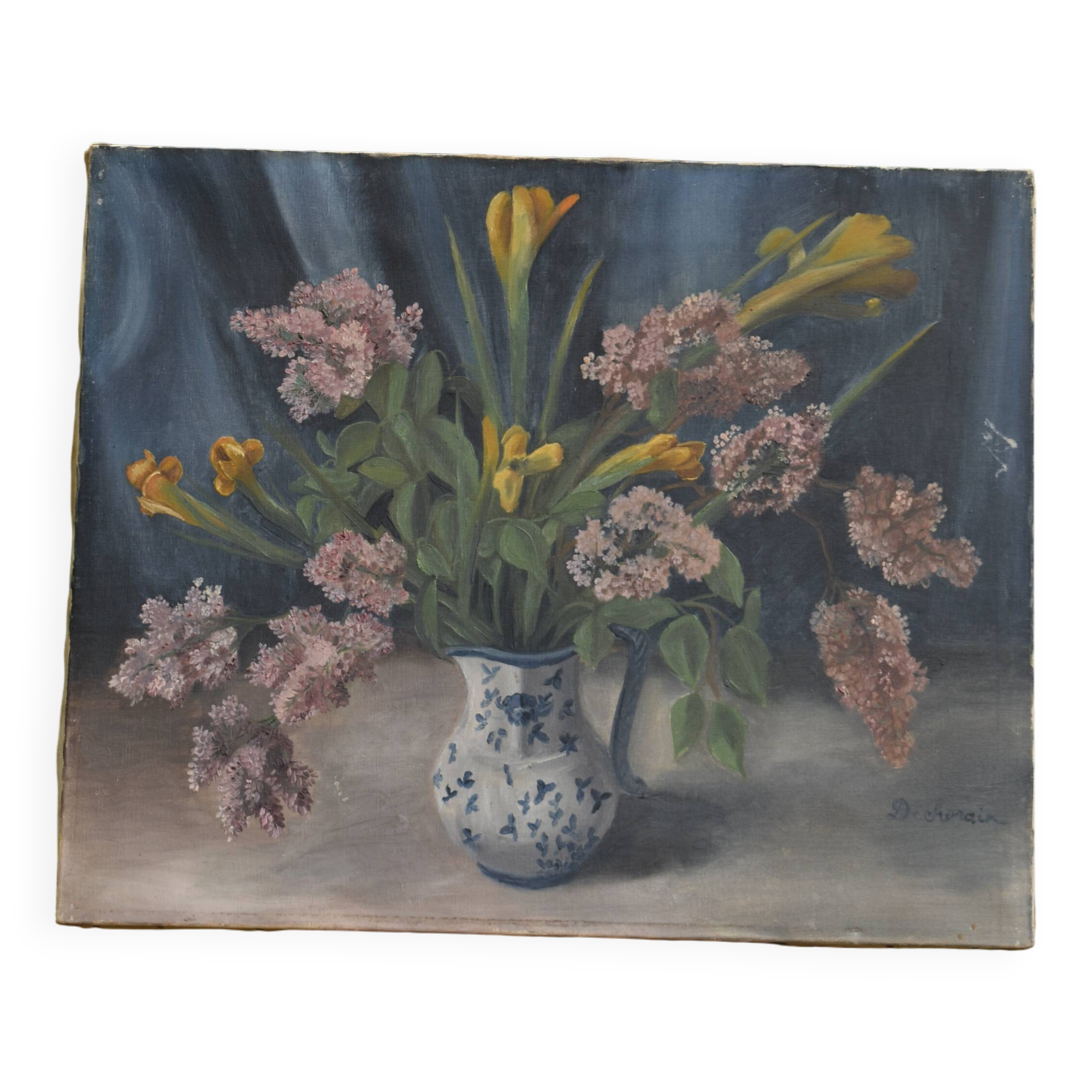 Oil painting on canvas, still life by Rollande Déchorain