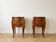 Pair of antique Louis XV bedside tables in marquetry and marble.