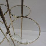 table, end table in gold metal and glass