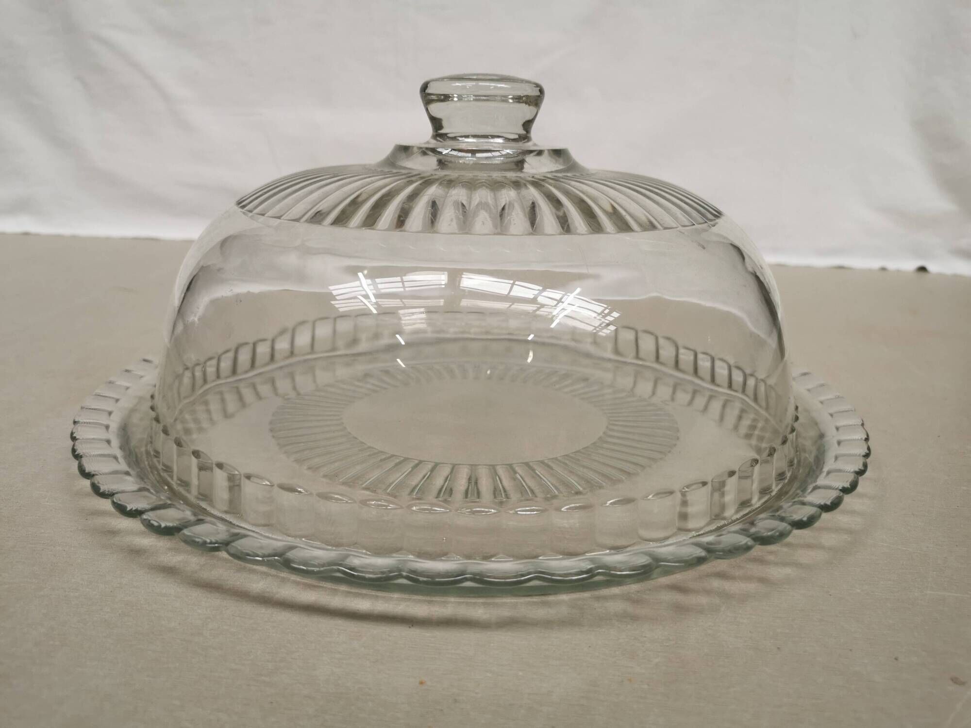 Pair of Cake/Cheese Dishes, Tart Cloche, Glass Pastry
