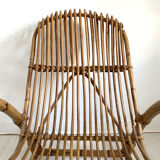 Rocking-chair in vintage rattan 60's