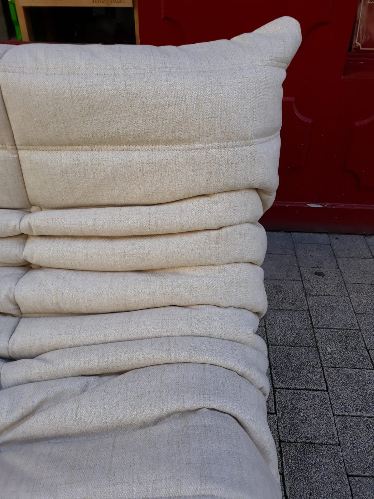 Togo beige wool sofa