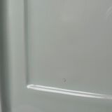 Square cache-pot with feet in celadon Limoges porcelain, Rococo style.