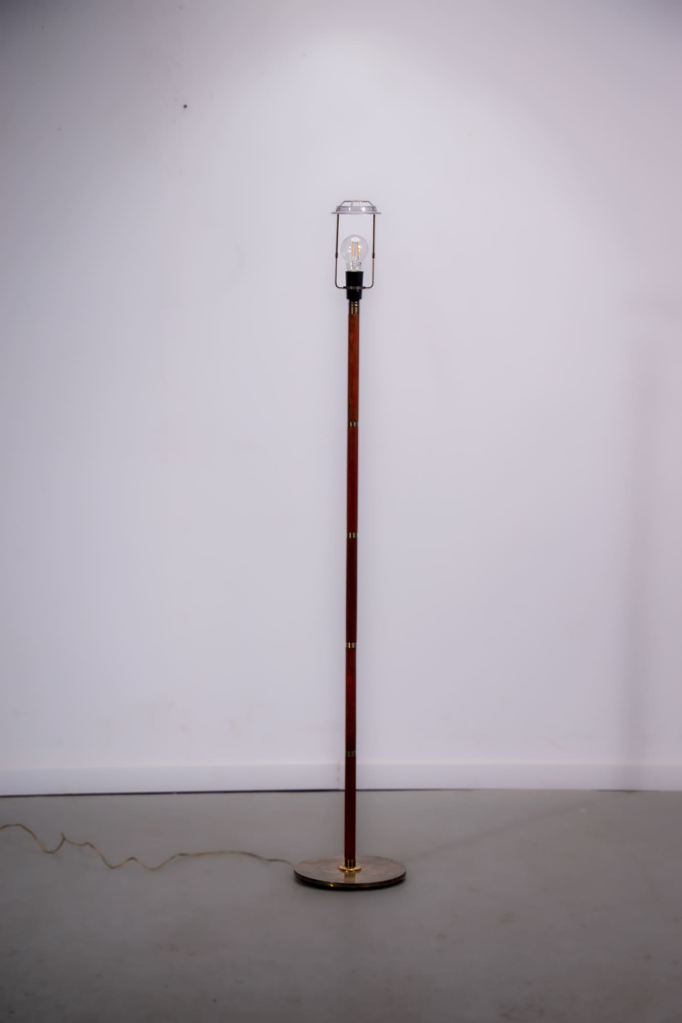 Danish teak and brass floor lamp circa 1960
