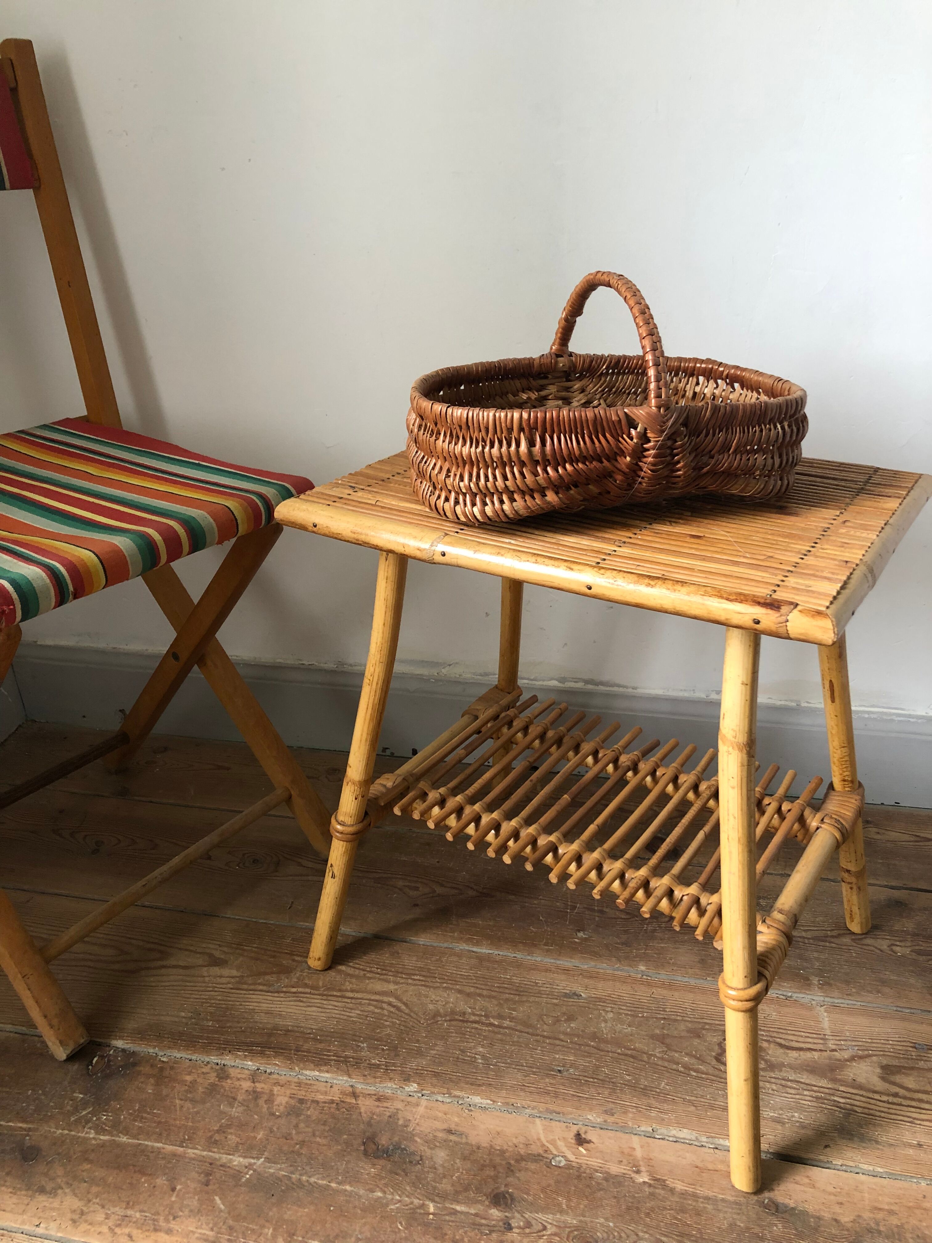 Small table, bedside table, end of sofa, rattan