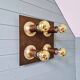Space Age ceiling light/wall lamp in brass, Cosack Leuchten, 1970.