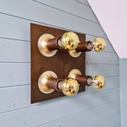 Space Age ceiling light/wall lamp in brass, Cosack Leuchten, 1970.