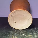 Ancien vase grès décor ciselé beige marron années 70 vintage