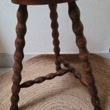 Tripod stool with turned legs