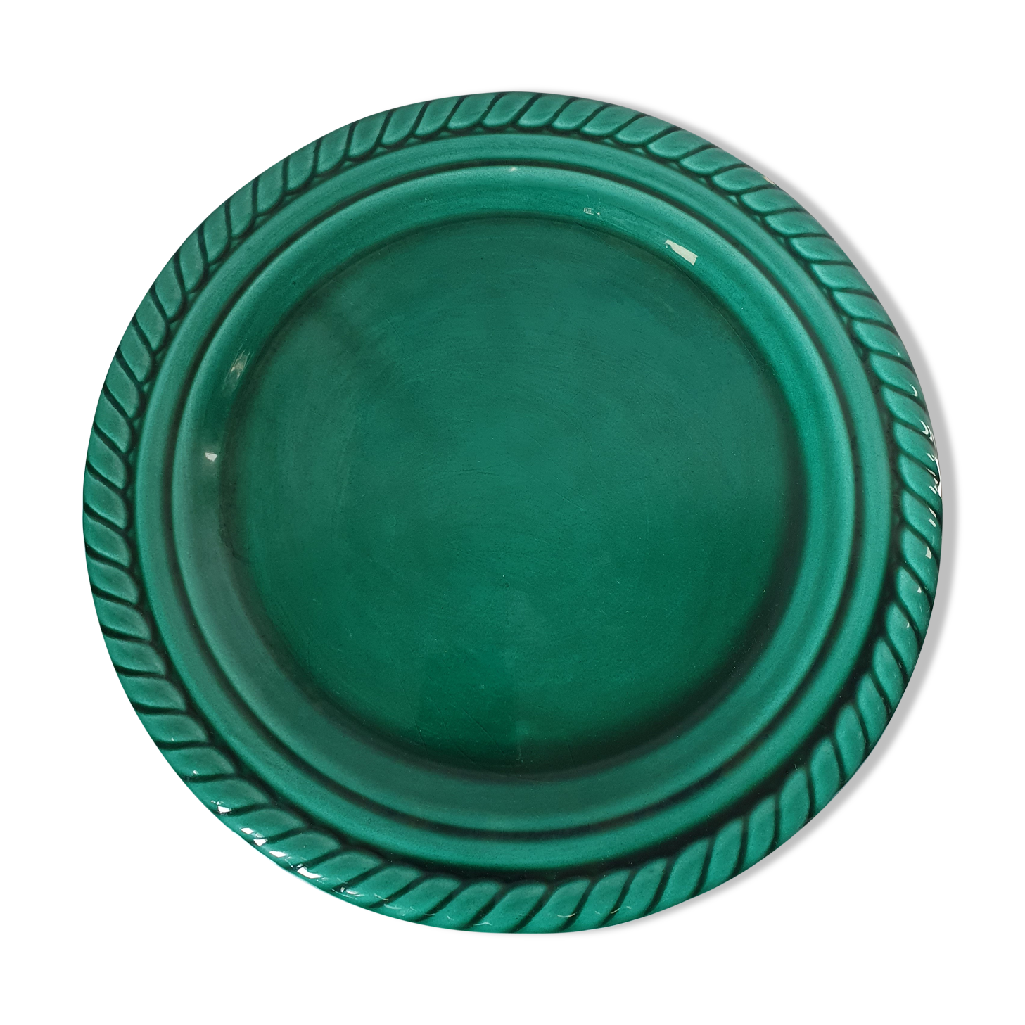 Vallauris ceramic green dish