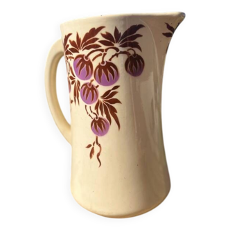 Large antique jug / Vintage beige pitcher - Hammage and Moulin des Loups