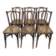 6 antique bistro chairs with curved wood and caning from 1900 L&H Cambier Frères