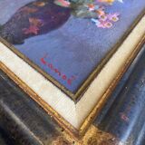 Tableau "Bouquet de fleurs" par Alphonse LANOE (1926-2009) HSP + cadre