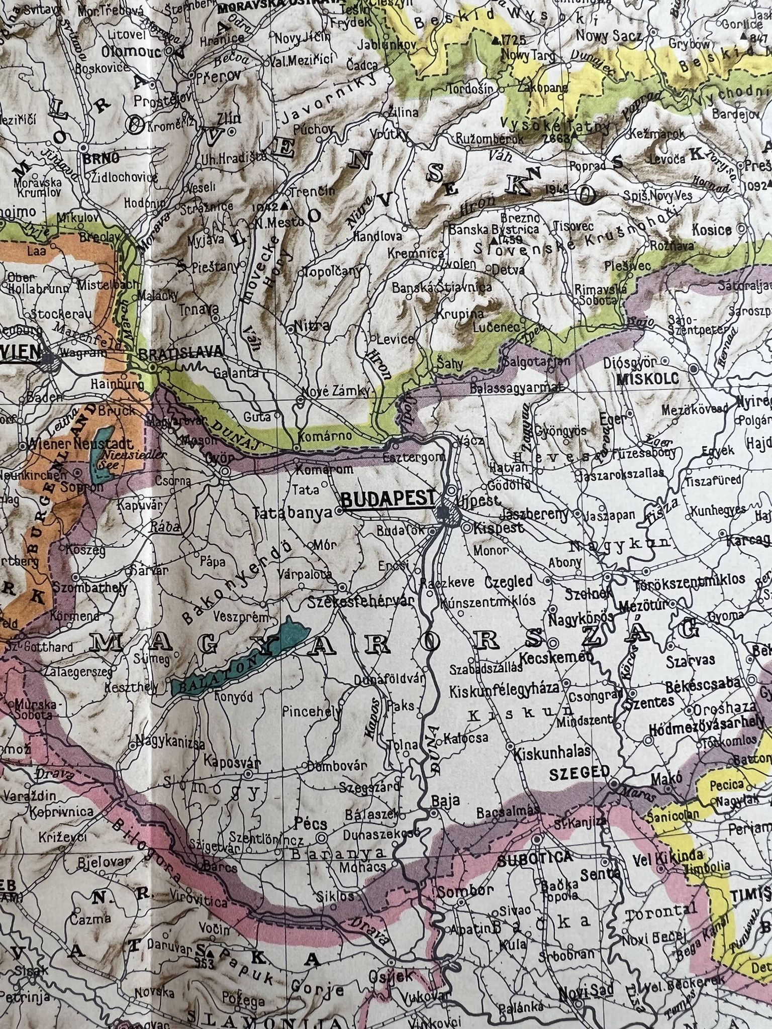 Carte ancienne Europe Centrale — Flux commerciaux 1947 | Suisse, Autri