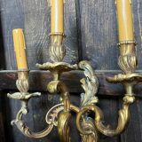 Vintage golden bronze 3-light wall light
