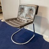Lot de 4 chaises en cuir et chrome