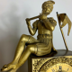 Period clock restoration XIXth in gilded bronze